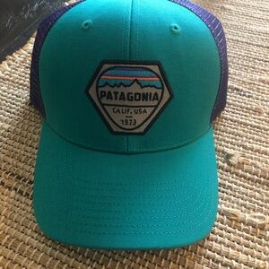 Patagonia Fitz Roy Nut Badge Trucker Hat
Mesh Teal Purple